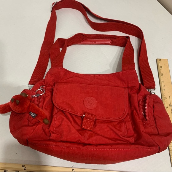 Vintage Kipling Felicia Red Nylon Crossbody Bag/Diaper Multi Compartments - Picture 9 of 12